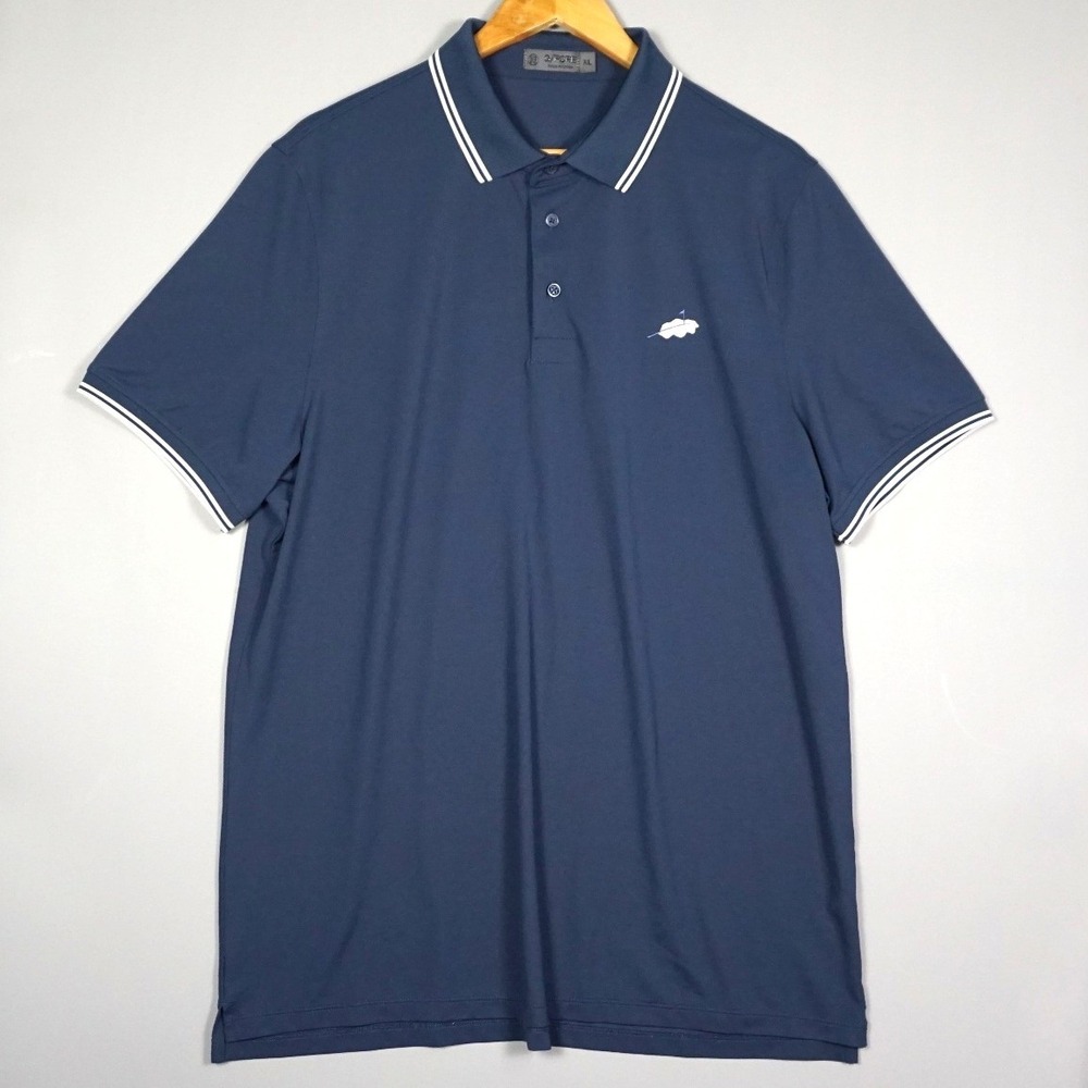 G/FORE Performance Fit Polo Shirt Mens Size XL Embroidered Logo Navy Blue Golf